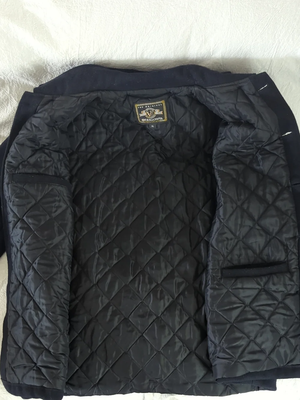 Vintage Holloway Notre Dame Wool Varsity Jacket Removable Hood Mens XL